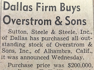 1959 Dallas Newspaper Article - Triple/S Dynamics