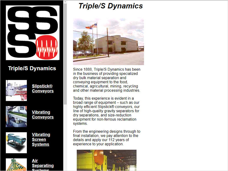 Evolution of Triple/S Dynamics Websites, 2000 - Triple/S Dynamics