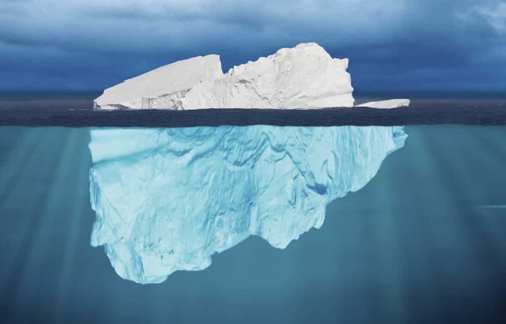 Iceberg Submerged in Water